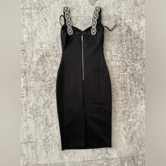 Ted Baker Mally Embellished Strap Black Bodycon Dress Size 2 New - Picture 3 of 15